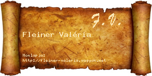 Fleiner Valéria névjegykártya